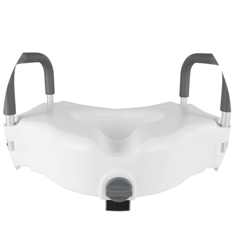 elevated toilet seat with padded handles